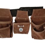 20-119 11 Pocket Rigger Heavy Duty Leather Tool Bag Kit, Brown