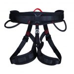 ZL103 Half Body Climbing Harness with Padding, Black/Red