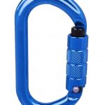 Auto Locking Oval Carabiner, Blue