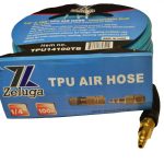1/4in. x 100ft. Polyurethane Transparent and Wire Reinforced Air Hose, Transparent Blue