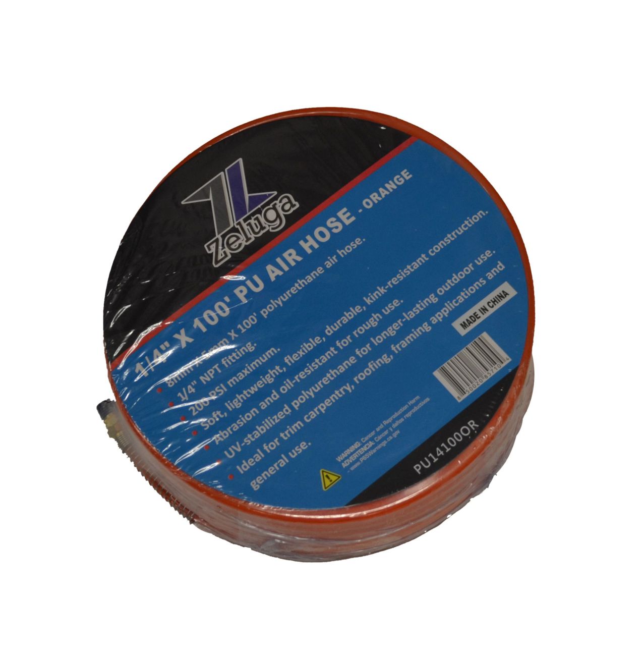 PU14100OR 1/4in. x 100ft. Polyurethane Non-Transparent and Without Wire Reinforced Air Hose, Orange