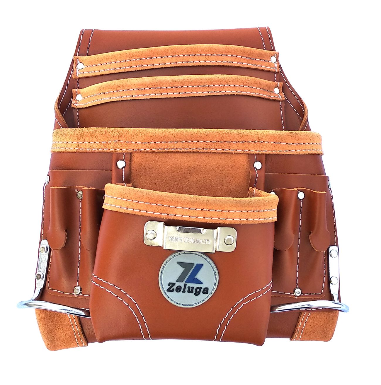 ZL110TB 10 Pocket Rigger Heavy Duty Leather Tool Bag, Dark Brown