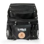 20-117 10 Pocket Rigger Heavy Duty Leather Tool Bag, Black