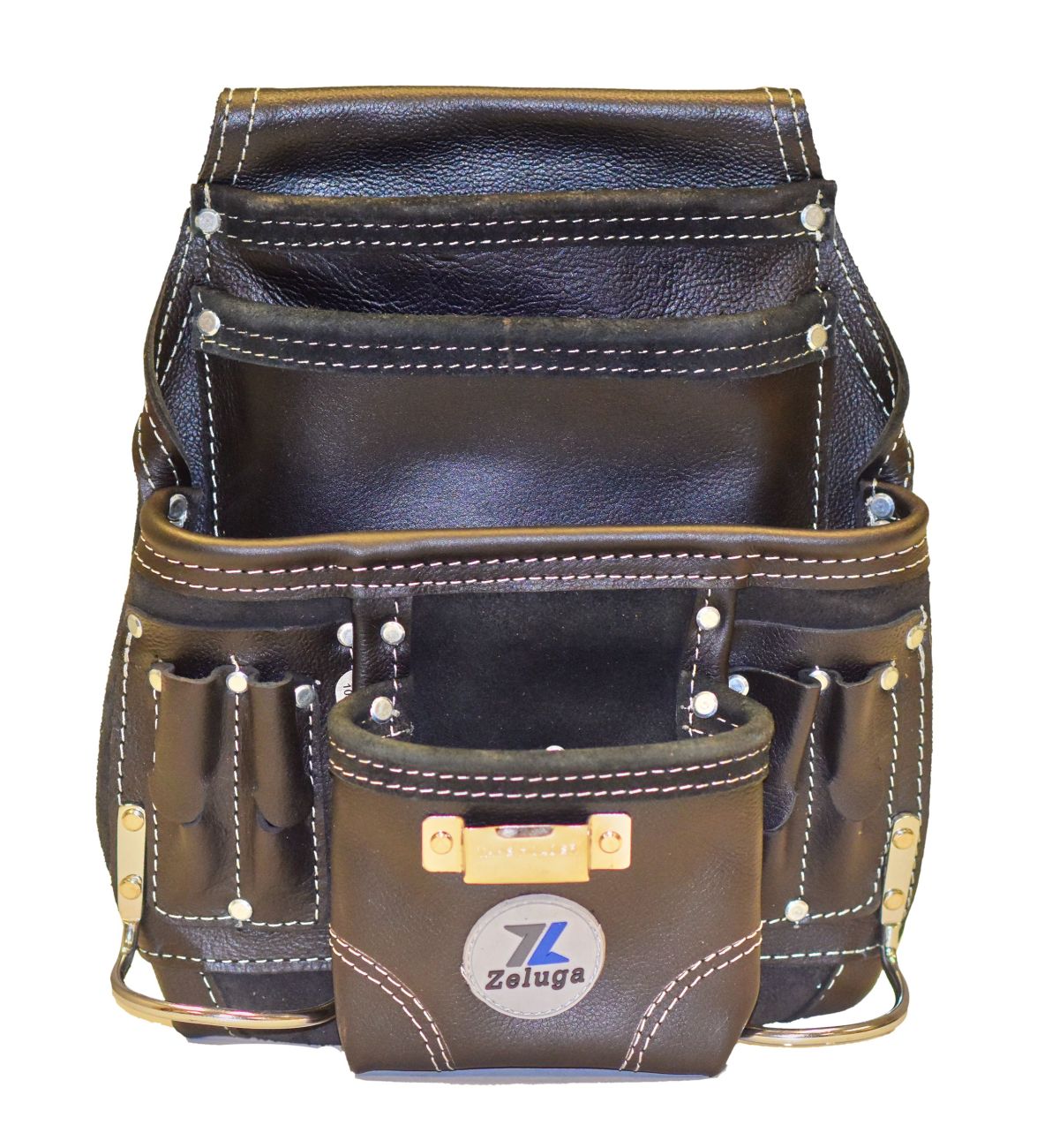 ZL117TB 10 Pocket Rigger Heavy Duty Leather Tool Bag, Black