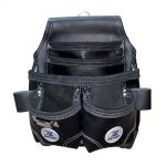 20-123 5 Pocket Heavy Duty Leather Tool Bag, Black