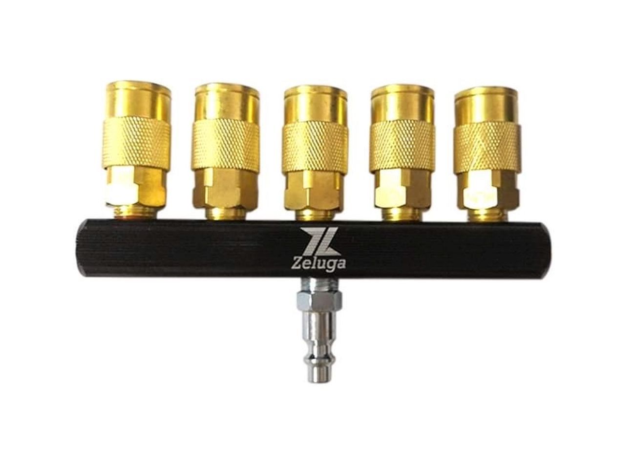 Quick Connect Brass Coupler Air Manifold 3-Way Round Lines Splitter 1/4 in 