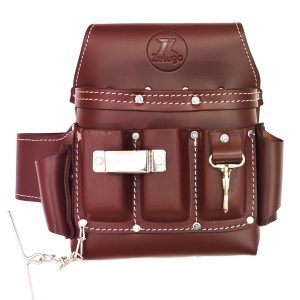 ZL169TB 6 Pocket Leather Electrician Tool Pouch, Cherry