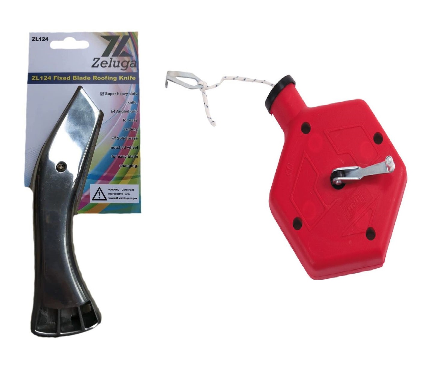 ZL12400760 Fixed Blade Roofing Knife and 100ft. Contractor Chalk Reel Combo Pack