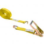 ZL182 2in. x 27ft. Heavy Duty 10,000 LBS Capacity Ratcheting Tie Down with Double R15 J-Hook, Yellow