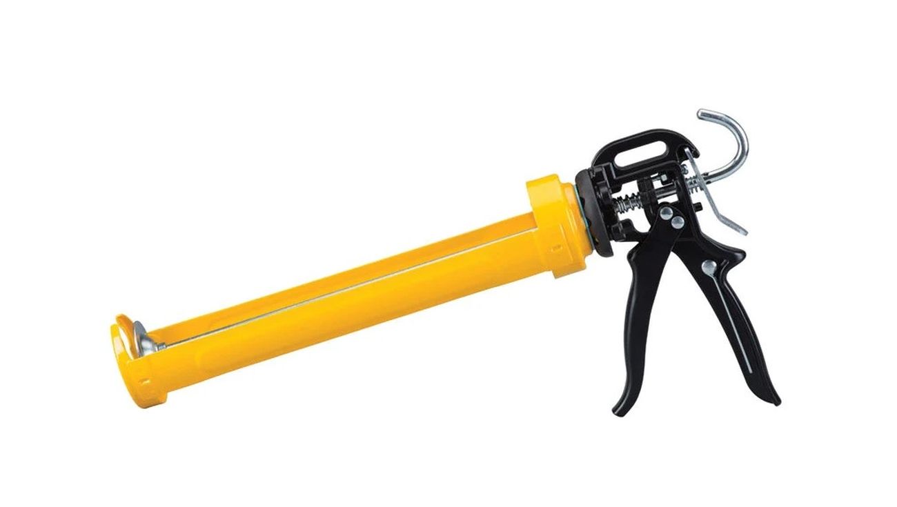 ZL210 10 oz. Drip Free Smooth Hex Rod Cradle Caulking Gun with Spout Cutter, Yellow