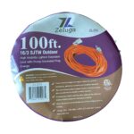 12-252 100ft. 16/3 SJTW Outdoor High Visibility Lighted Extension Cord with Prong Grounded Plug, Orange