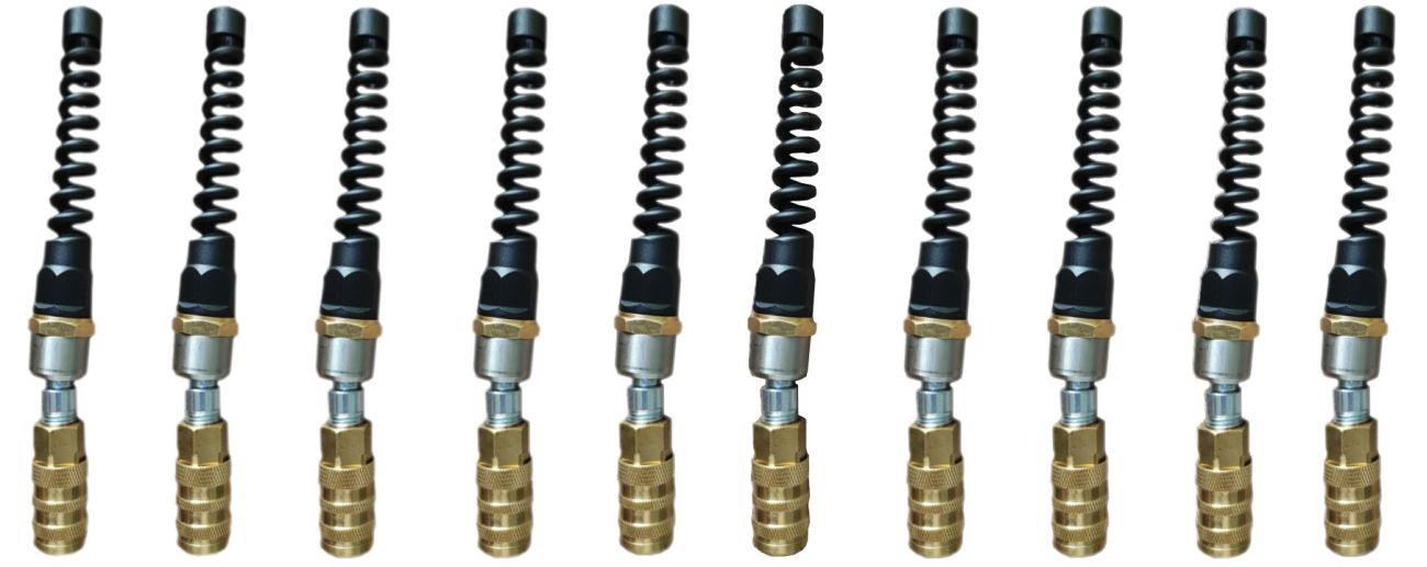 22-310 10 Pack 1/4in. Industrial Safety Plug Air Hose Brass Swivel Coupler
