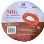 12-257 50ft. 16/3 SJTW Outdoor High Visibility Lighted Extension Cord with Prong Grounded Plug, Orange