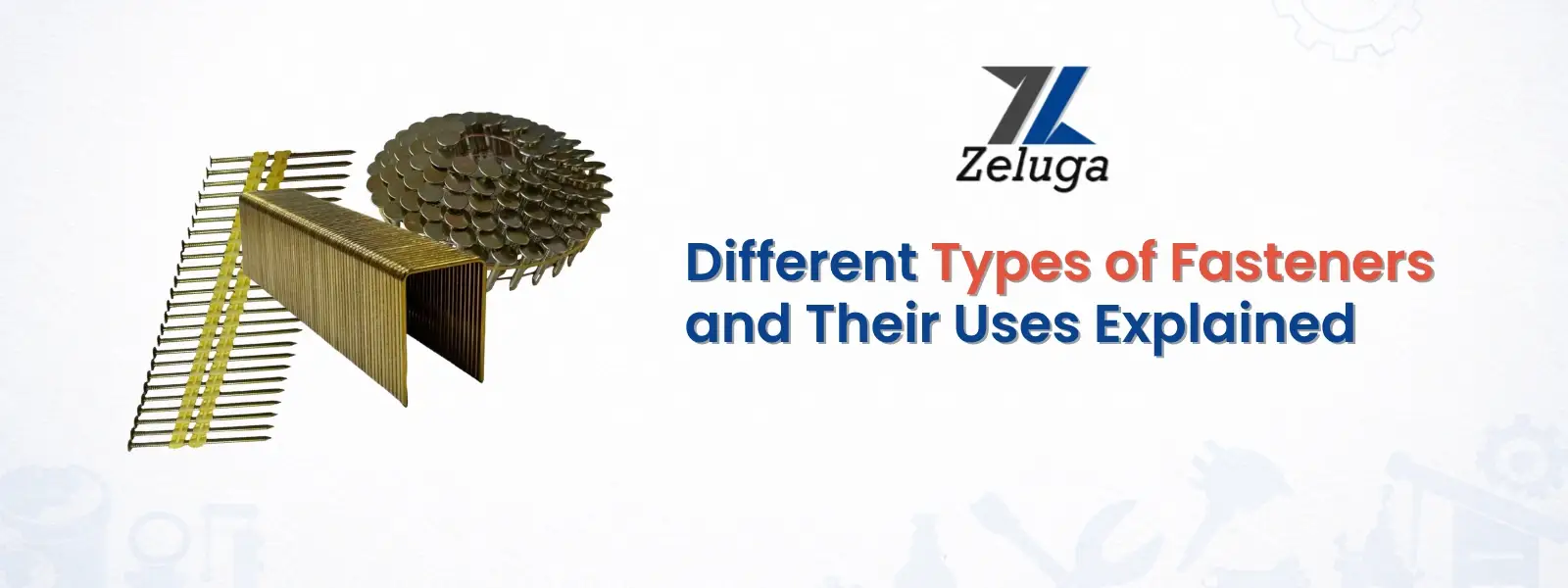 types of fasteners including nails screws anchors and staples